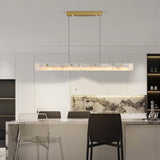 Exquisite White Rectangular LED Island Hanging Light Image - 1