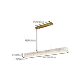 Exquisite White Rectangular LED Island Hanging Light #size