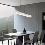 Exquisite White Rectangular LED Island Hanging Light Image - 4