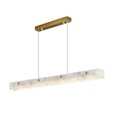 Exquisite White Rectangular LED Island Hanging Light Image - 5