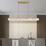 Exquisite White Rectangular LED Island Hanging Light Image - 9