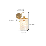 Exquisite White Shell Cylinder Bedside Wall Light #size