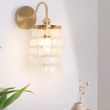 Exquisite White Shell Cylinder Bedside Wall Light Image - 7