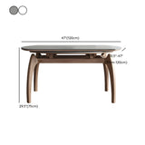 Extendable Modern Round Stone Dining Table Ash Wood Legs #size