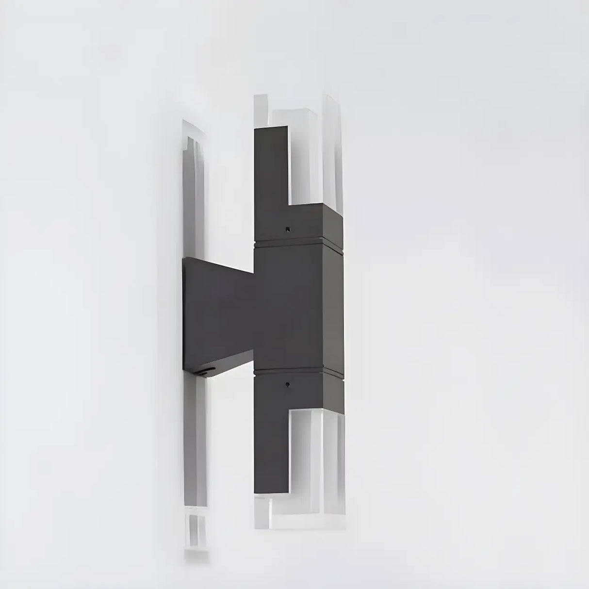 Exterior Black Modern Geometric Metal LED Wall Light Image - 13