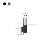 Exterior Black Modern Geometric Metal LED Wall Light #size