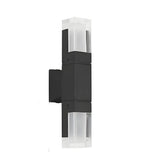 Exterior Black Modern Geometric Metal LED Wall Light Image - 9