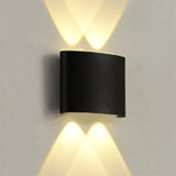 Exterior Metal Cylinder Black LED Up Down Wall Sconce Image - 12