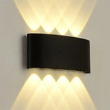 Exterior Metal Cylinder Black LED Up Down Wall Sconce Image - 14