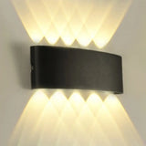 Exterior Metal Cylinder Black LED Up Down Wall Sconce Image - 15