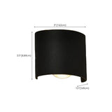 Exterior Metal Cylinder Black LED Up Down Wall Sconce #size