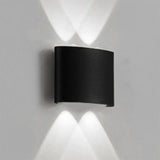 Exterior Metal Cylinder Black LED Up Down Wall Sconce Image - 3