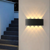 Exterior Metal Cylinder Black LED Up Down Wall Sconce Image - 4