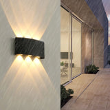 Exterior Metal Cylinder Black LED Up Down Wall Sconce Image - 6