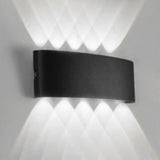 Exterior Metal Cylinder Black LED Up Down Wall Sconce Image - 9