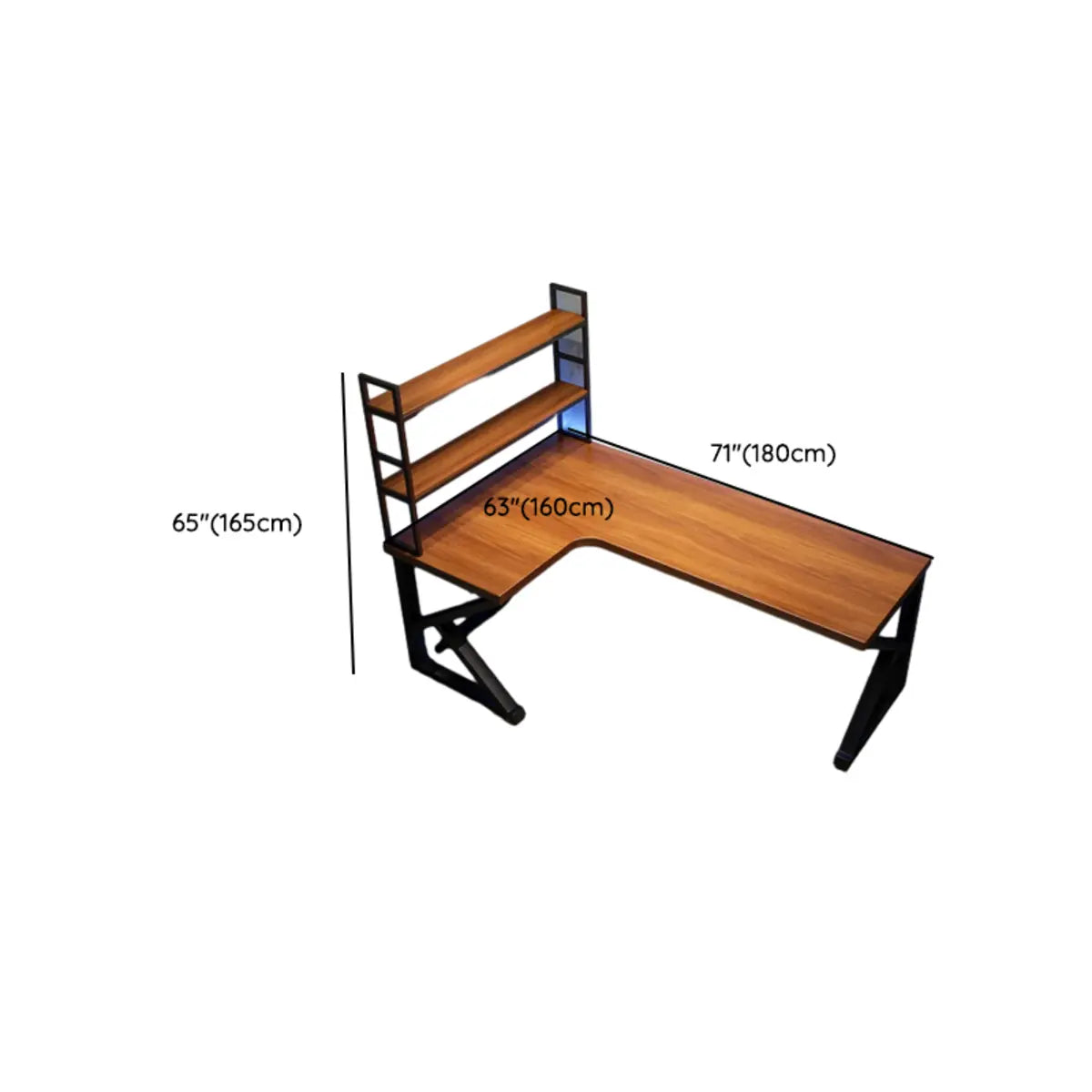 Exterior Shelving Steel Sled L-Shaped Writing Desk Image - 17