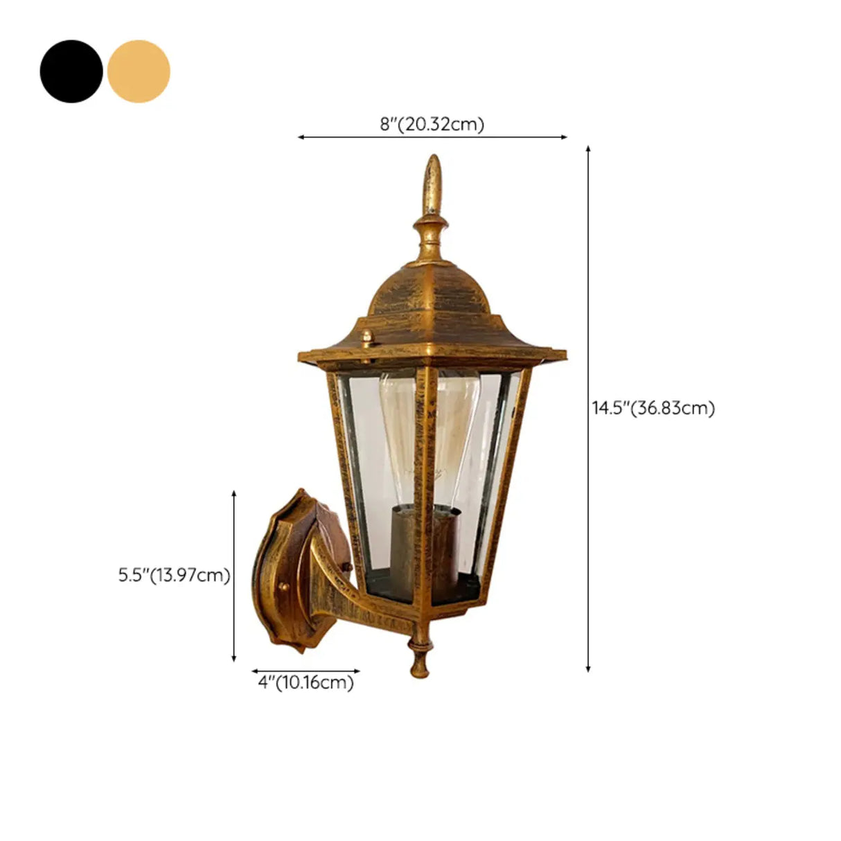 External Bronze Mini Vintage Lantern Metal Wall Lamp 