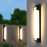 External Modern Black Geometric Metal LED Wall Light Image - 1