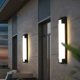 External Modern Black Geometric Metal LED Wall Light Image - 10