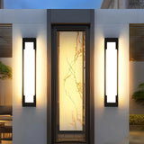 External Modern Black Geometric Metal LED Wall Light Image - 4