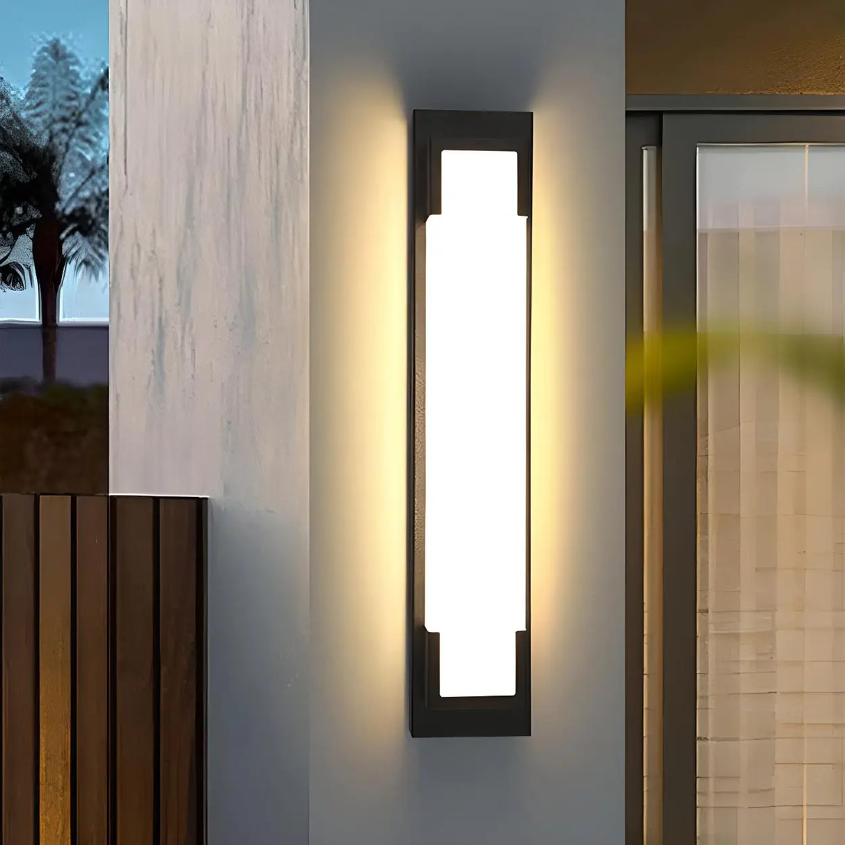 External Modern Black Geometric Metal LED Wall Light Image - 6