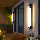 External Modern Black Geometric Metal LED Wall Light Image - 7