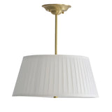 Fabric Beige Bedroom Downrod Drum Chandelier Lighting Image - 3