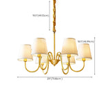 Fabric Drum Gold Elegant Large Fabric 8-Bulb Chandelier #size