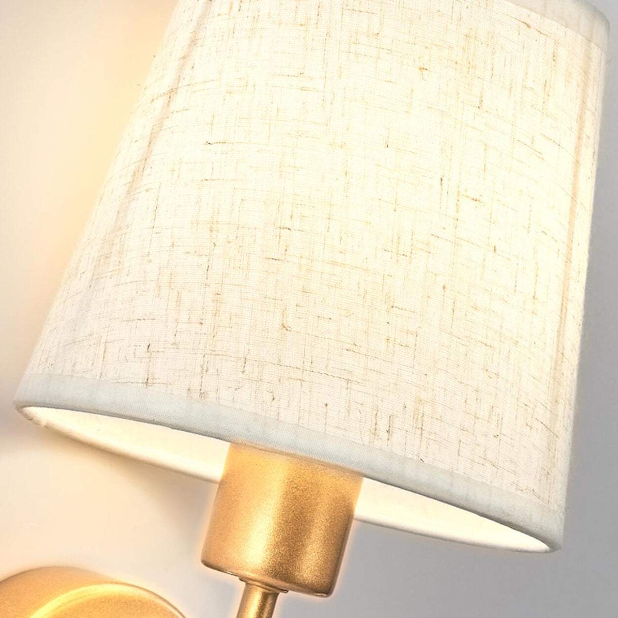 Fabric Shade Bedroom Cylinder Plug-in Wall Lamp Image - 17