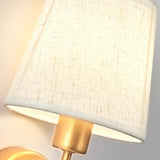 Fabric Shade Bedroom Cylinder Plug-in Wall Lamp Image - 17