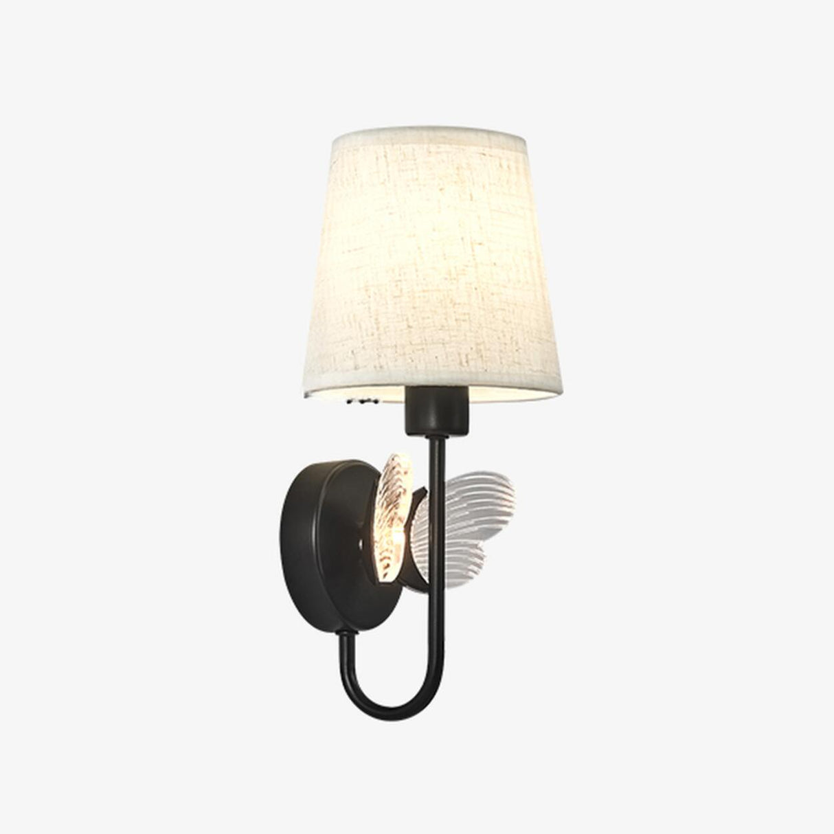 Fabric Shade Bedroom Cylinder Plug-in Wall Lamp Image - 5