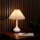 Fabric Shade Black Ceramic Cone Standard Table Lamp Image - 14