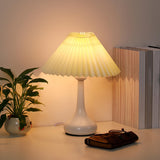 Fabric Shade Black Ceramic Cone Standard Table Lamp Image - 5