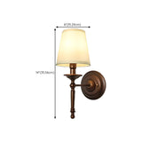 Fabric Shade Cylinder Coffee LED Metal Wall Sconce Image - 15