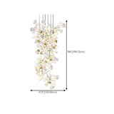 Fairy Cascading Ceramic Leaves Staircase White Chandelier Image - 30