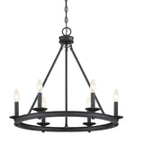 Farmhouse Black Candle Chandelier Adjustable Height Image - 10