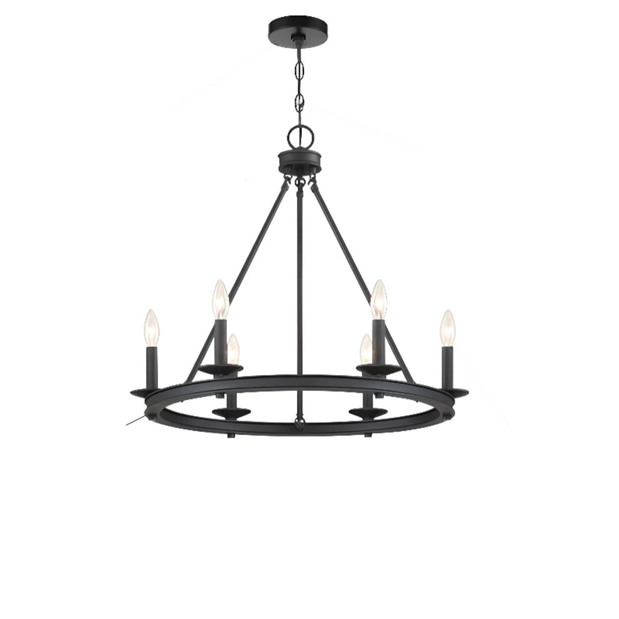 Farmhouse Black Candle Chandelier Adjustable Height Image - 13