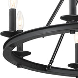 Farmhouse Black Candle Chandelier Adjustable Height Image - 16