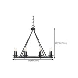 Farmhouse Black Candle Chandelier Adjustable Height Image - 19