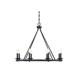 Farmhouse Black Candle Chandelier Adjustable Height Image - 2