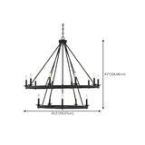 Farmhouse Black Candle Chandelier Adjustable Height Image - 21