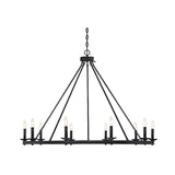 Farmhouse Black Candle Chandelier Adjustable Height Image - 3