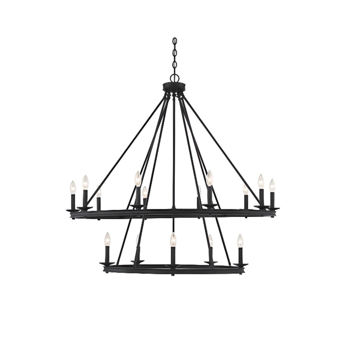 Farmhouse Black Candle Chandelier Adjustable Height Image - 5