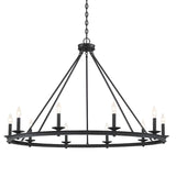 Farmhouse Black Candle Chandelier Adjustable Height Image - 9