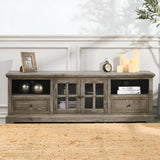 Farmhouse Distressed Wood TV Stand with Drawers Cabinet Image - 1