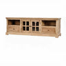 Farmhouse Distressed Wood TV Stand with Drawers Cabinet Image - 5