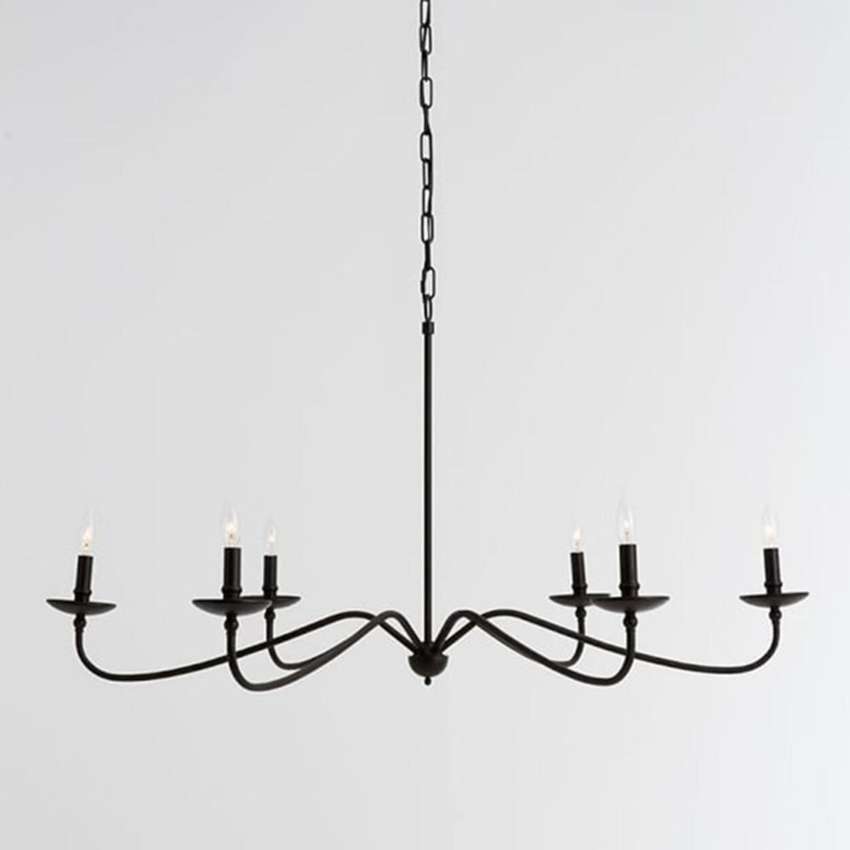 Farmhouse Metal Chain Angular Candelabra Chandelier Image - 5