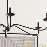 Farmhouse Metal Chain Angular Candelabra Chandelier Image - 8