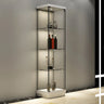 Fashion Black Clear Glass Tall Lit Display Cabinet Image - 1