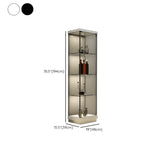 Fashion Black Clear Glass Tall Lit Display Cabinet #size